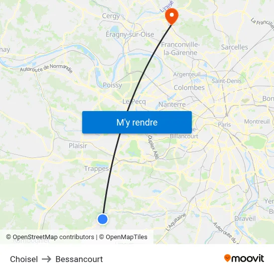 Choisel to Bessancourt map