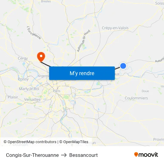 Congis-Sur-Therouanne to Bessancourt map
