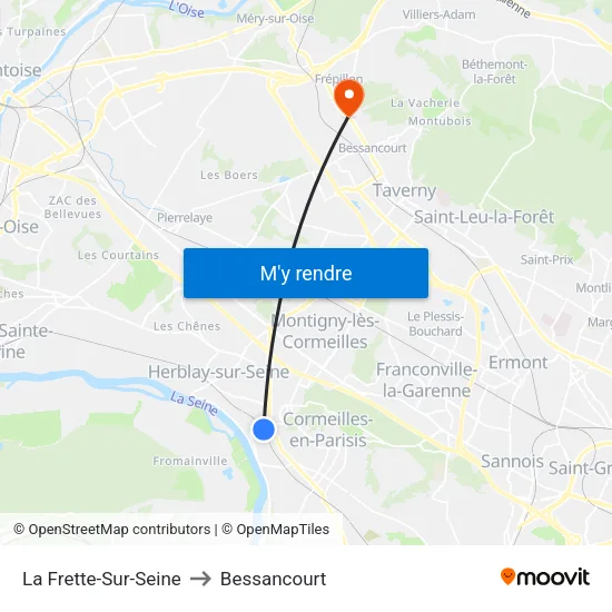 La Frette-Sur-Seine to Bessancourt map