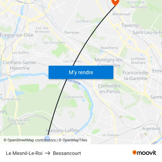 Le Mesnil-Le-Roi to Bessancourt map