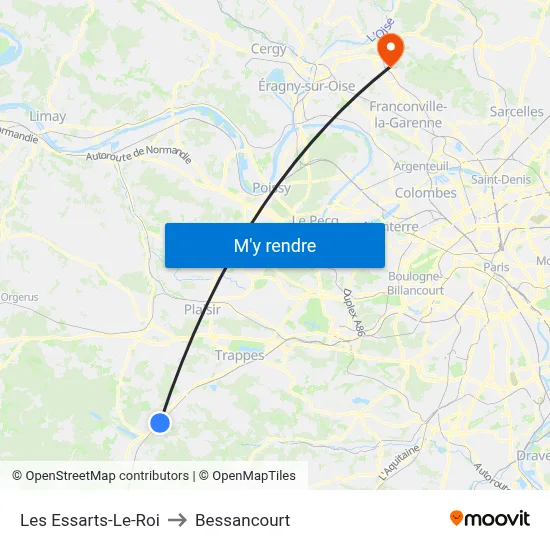 Les Essarts-Le-Roi to Bessancourt map