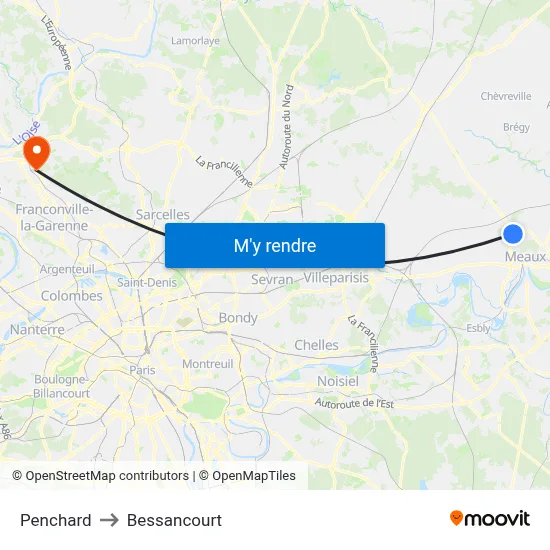 Penchard to Bessancourt map