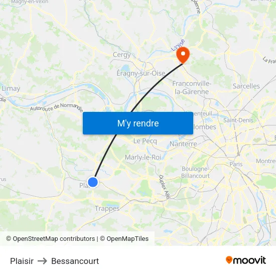 Plaisir to Bessancourt map