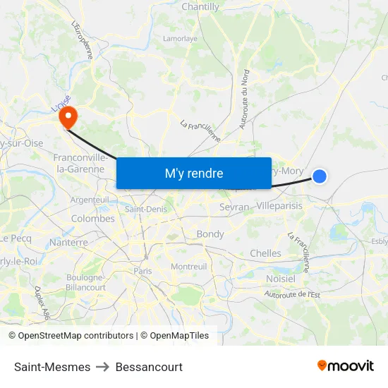 Saint-Mesmes to Bessancourt map