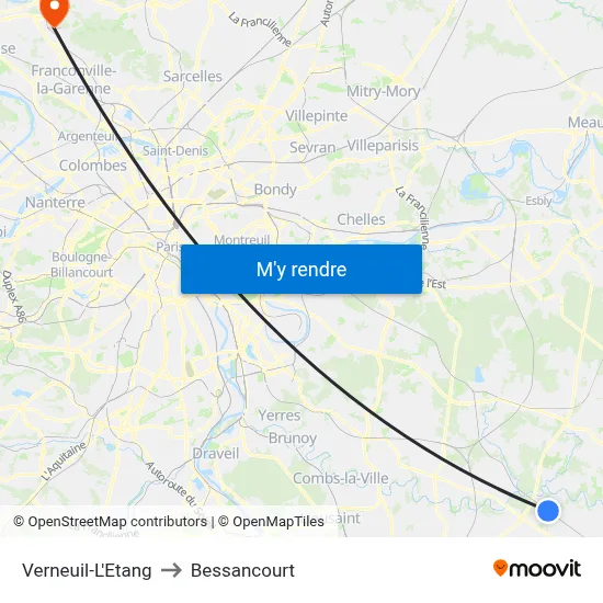 Verneuil-L'Etang to Bessancourt map