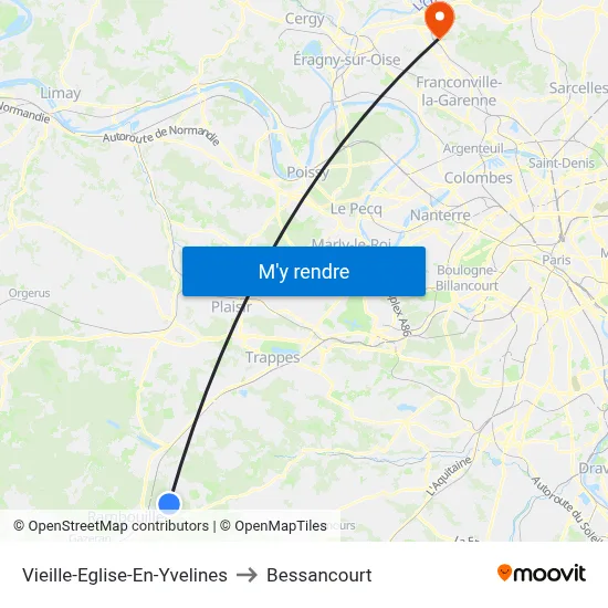 Vieille-Eglise-En-Yvelines to Bessancourt map