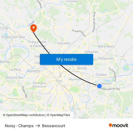 Noisy - Champs to Bessancourt map