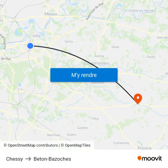 Chessy to Beton-Bazoches map