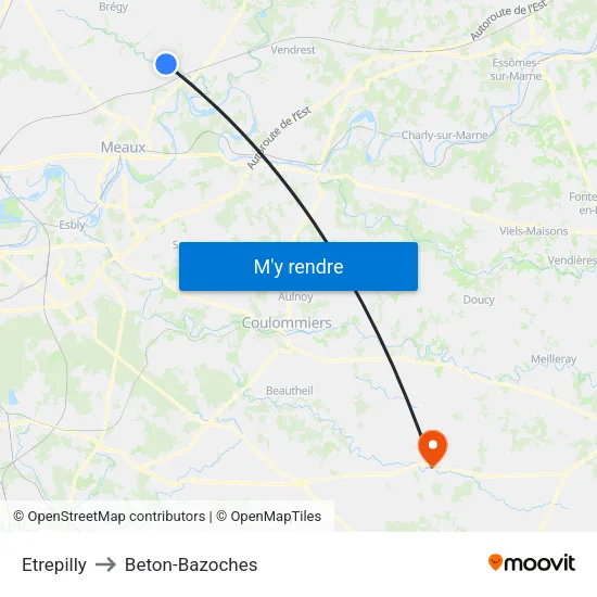 Etrepilly to Beton-Bazoches map