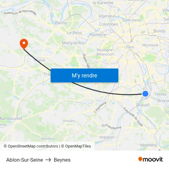 Ablon-Sur-Seine to Beynes map