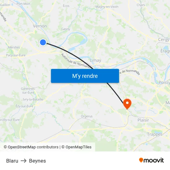 Blaru to Beynes map