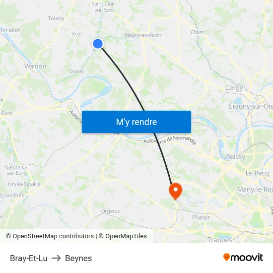 Bray-Et-Lu to Beynes map