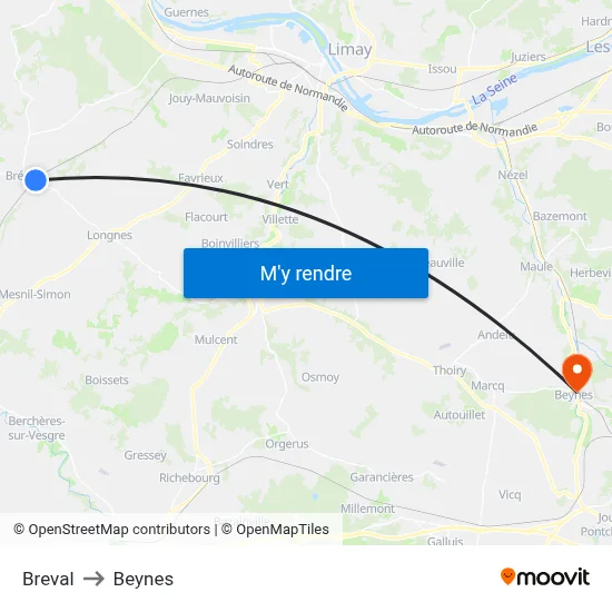 Breval to Beynes map