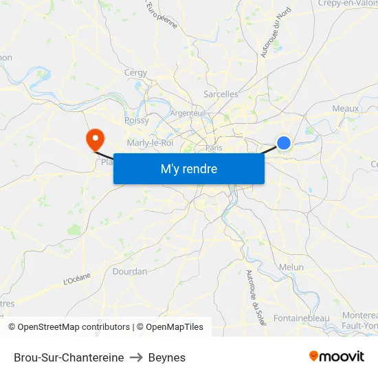 Brou-Sur-Chantereine to Beynes map
