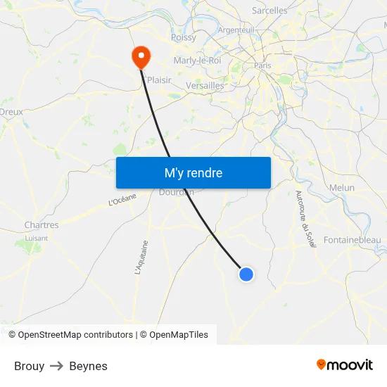 Brouy to Beynes map