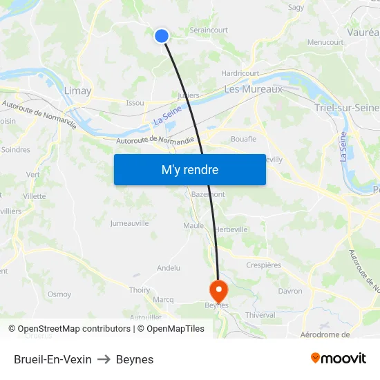 Brueil-En-Vexin to Beynes map