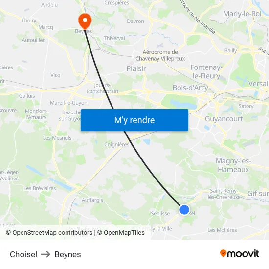 Choisel to Beynes map