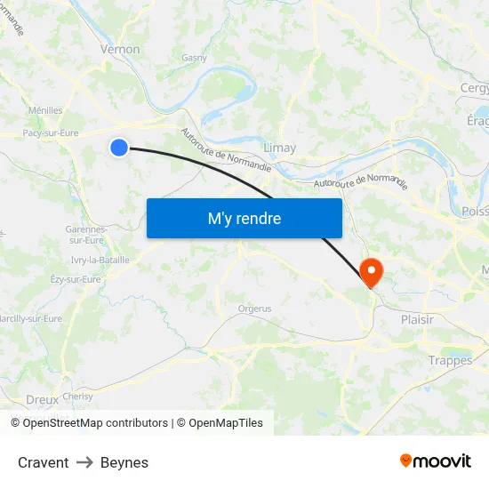 Cravent to Beynes map
