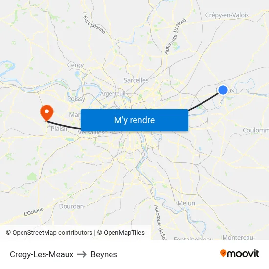 Cregy-Les-Meaux to Beynes map