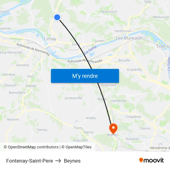 Fontenay-Saint-Pere to Beynes map