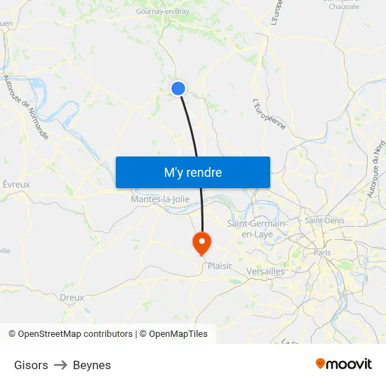 Gisors to Beynes map