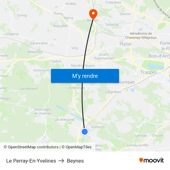 Le Perray-En-Yvelines to Beynes map