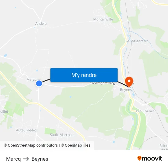 Marcq to Beynes map