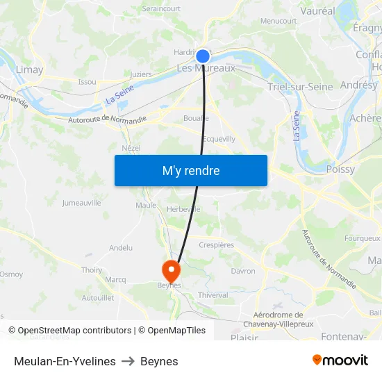 Meulan-En-Yvelines to Beynes map