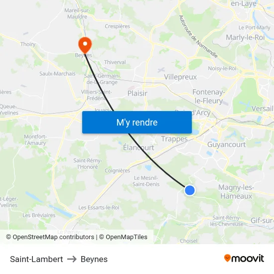 Saint-Lambert to Beynes map