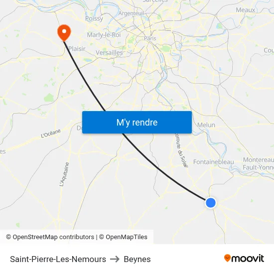 Saint-Pierre-Les-Nemours to Beynes map