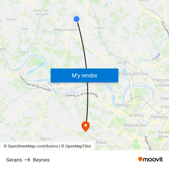 Serans to Beynes map