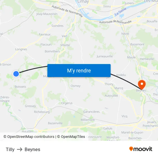 Tilly to Beynes map