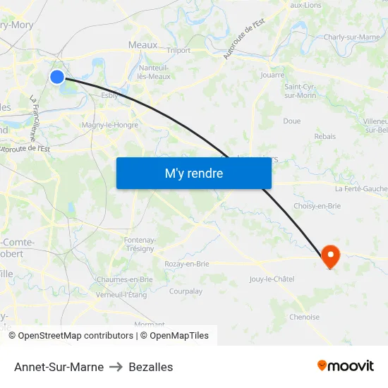 Annet-Sur-Marne to Bezalles map