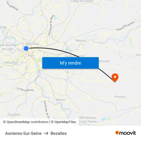 Asnieres-Sur-Seine to Bezalles map
