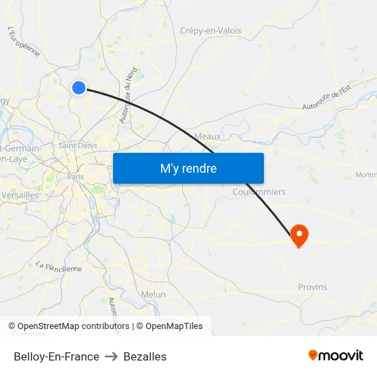 Belloy-En-France to Bezalles map