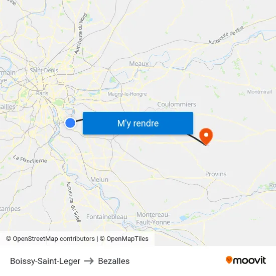 Boissy-Saint-Leger to Bezalles map