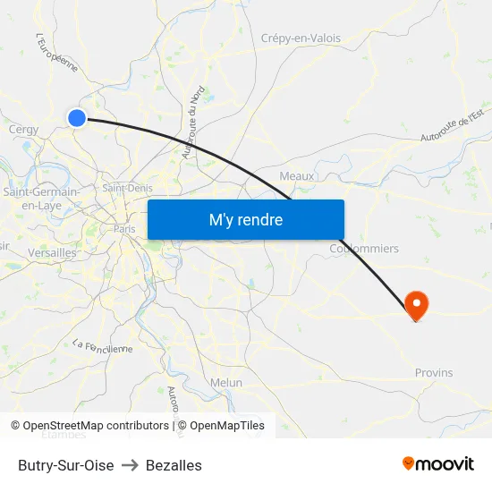Butry-Sur-Oise to Bezalles map