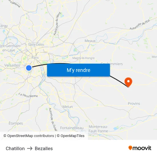 Chatillon to Bezalles map