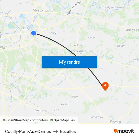 Couilly-Pont-Aux-Dames to Bezalles map