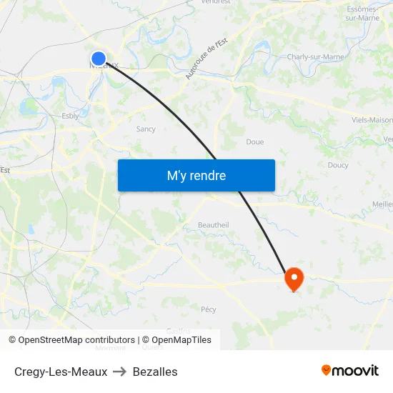 Cregy-Les-Meaux to Bezalles map