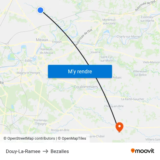 Douy-La-Ramee to Bezalles map