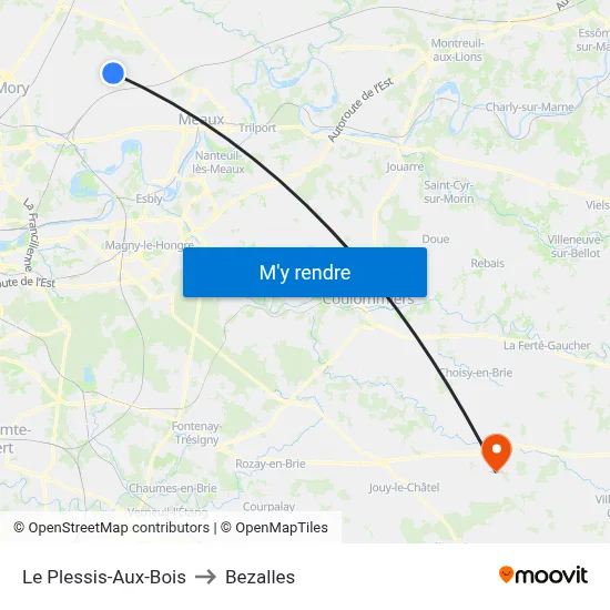 Le Plessis-Aux-Bois to Bezalles map