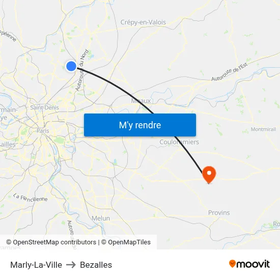 Marly-La-Ville to Bezalles map