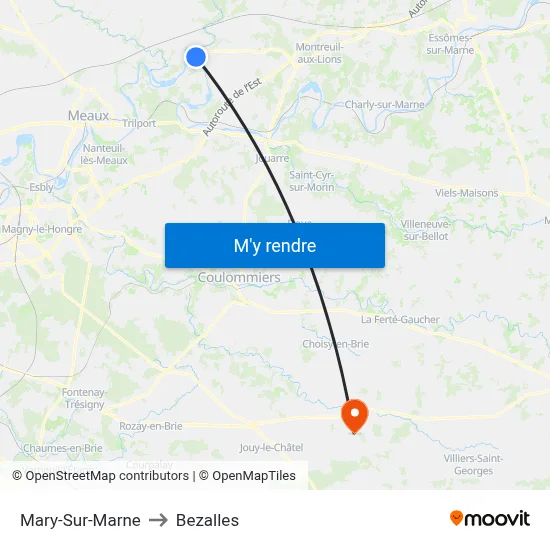 Mary-Sur-Marne to Bezalles map