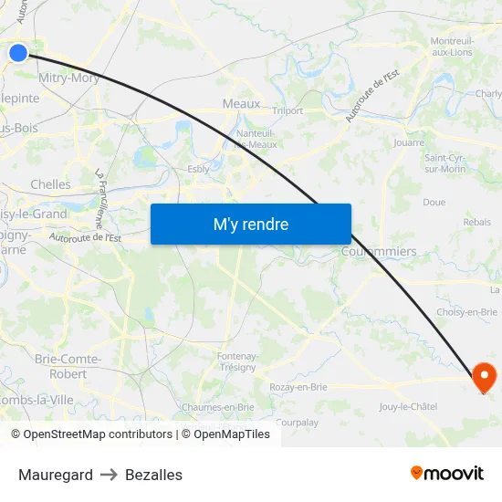 Mauregard to Bezalles map