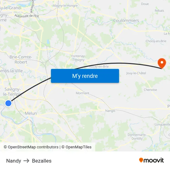 Nandy to Bezalles map