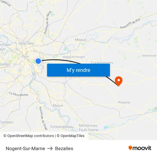 Nogent-Sur-Marne to Bezalles map