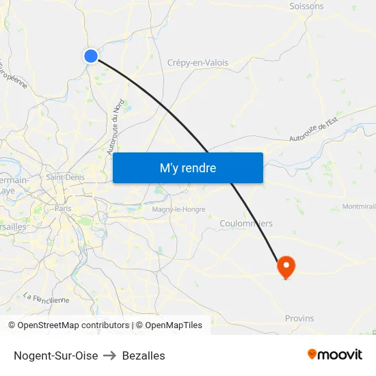 Nogent-Sur-Oise to Bezalles map