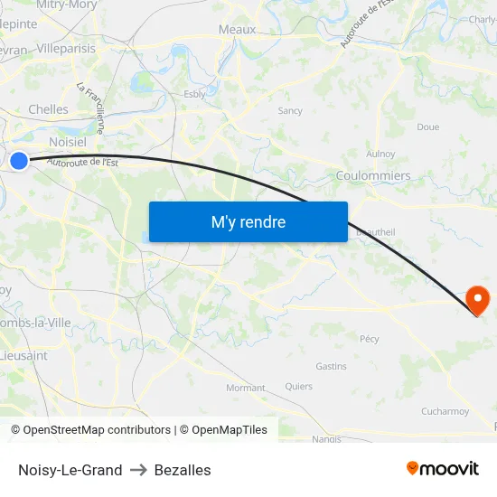 Noisy-Le-Grand to Bezalles map