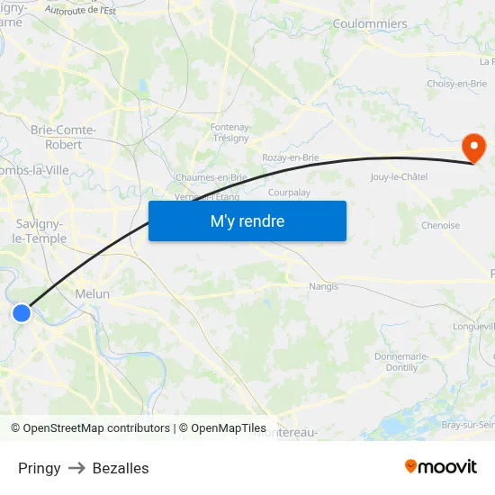 Pringy to Bezalles map